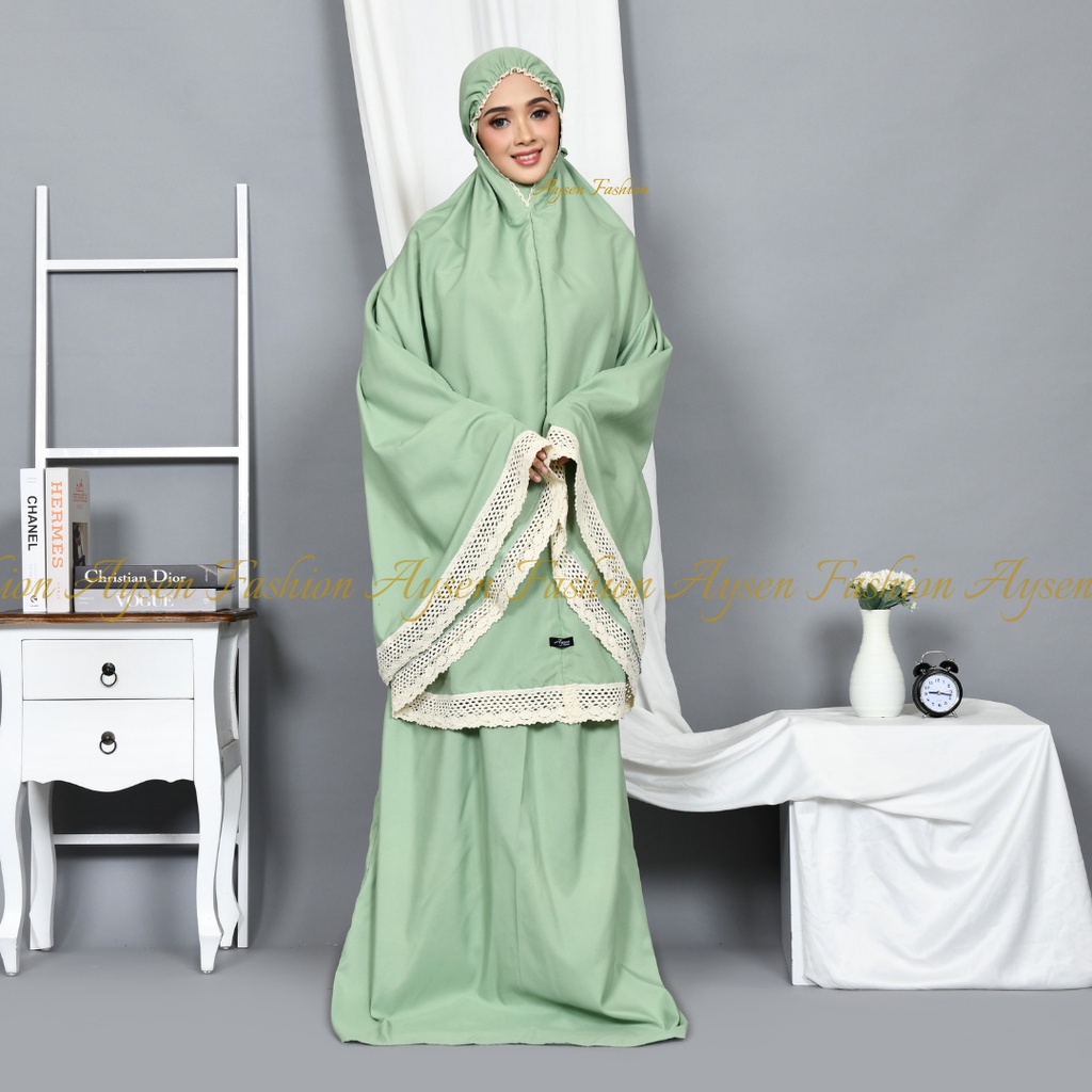 Mukena Dewasa Tiaraseries Katun Polos Renda