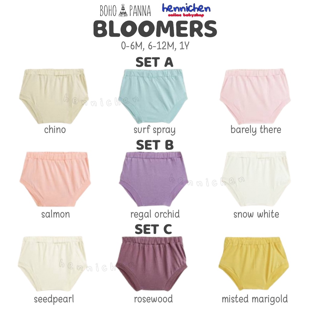 BOHOPANNA BLOOMERS SET BLOOMERS ANAK ISI 3 PCS CELANA ANAK PEREMPUAN 0-1 TAHUN