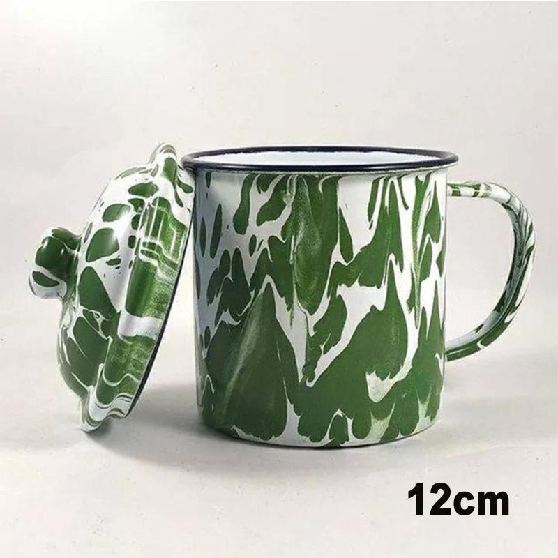 Cangkir Mug Enamel 12Cm / Gelas Mug Enamel / Cangkir Kopi Enamel 7Cm - 12CM / cangkir mug burik jadul kenangan bapak di kampung motif doreng burik