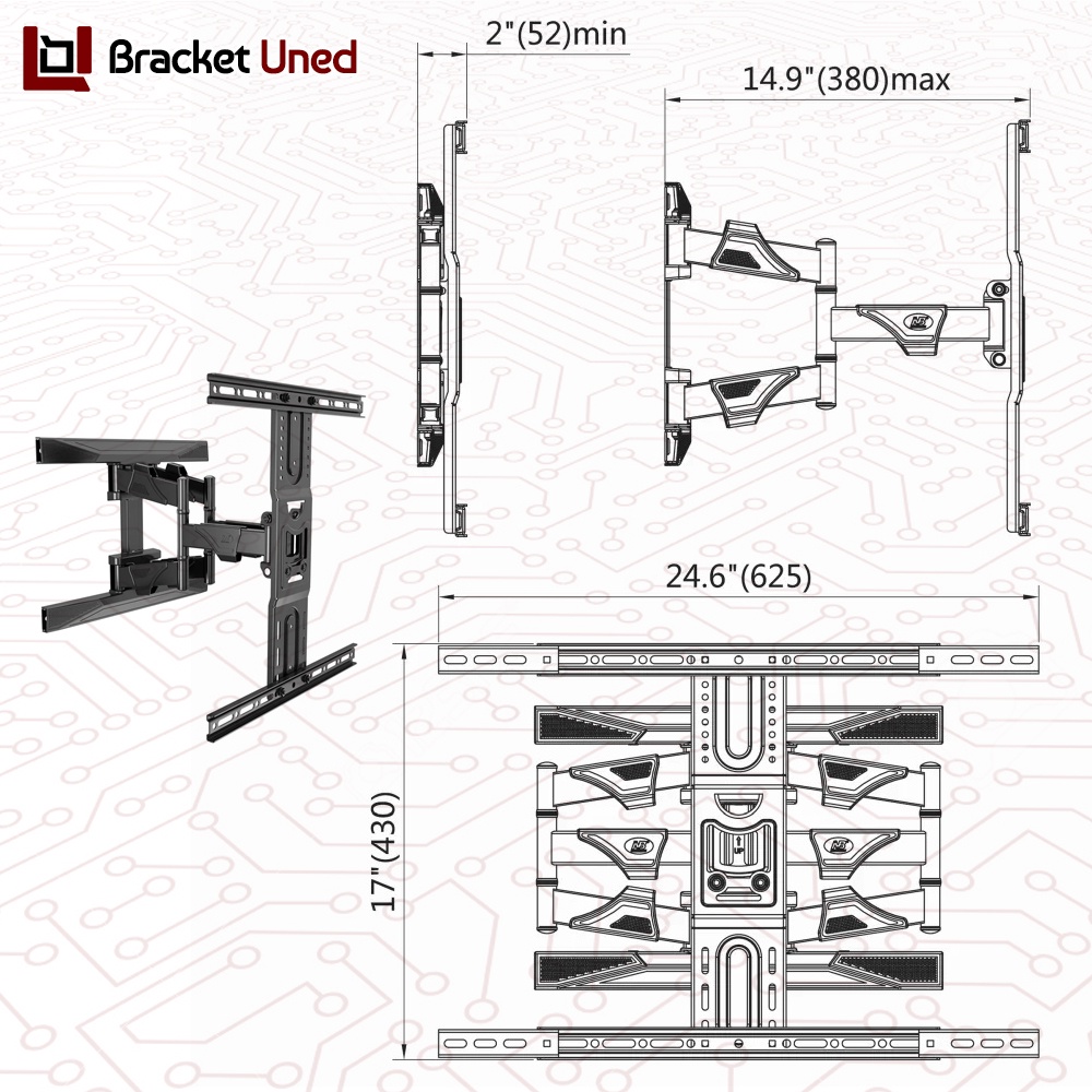 Bracket TV 55 43 50 32 40 60 55 70 75 80 42 49 Inch Dijamin Cocok LED LCD Plasma 32 - 80 In 6 Arah Universal Breket TV Briket TV Braket TV Gantungan TV Tembok Tempelan TV Dinding BU1 North Bayou P5 P6