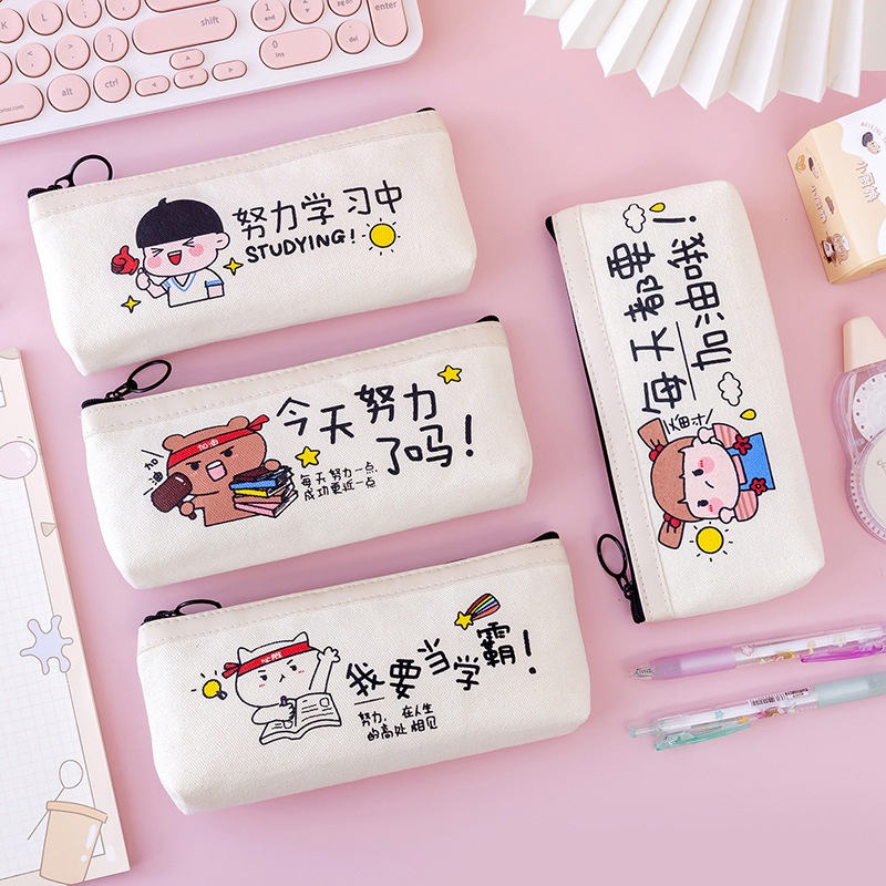 

Hanarippana Tempat Pensil Resleting Cute Simple Korean Sekolah | Kotak Pensil Anak Lucu Import