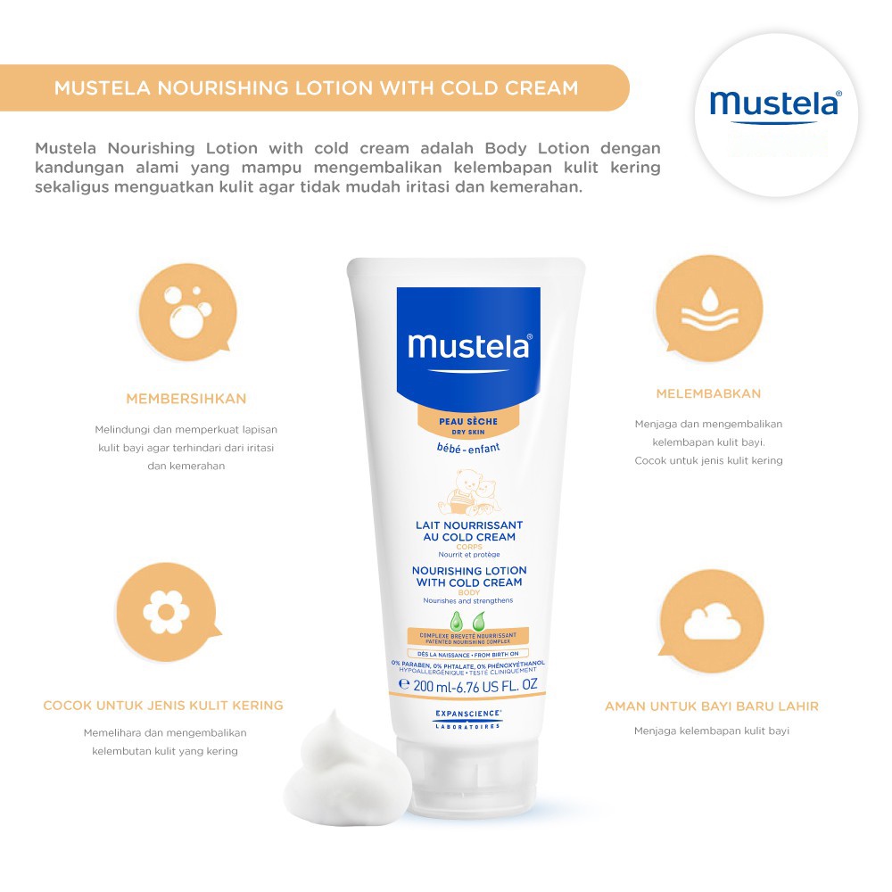 MUSTELA NOURISHING LOTION WITH COLD CREAM 200ML