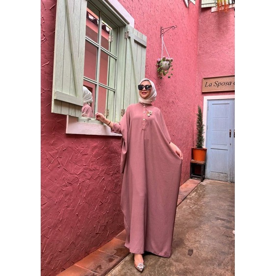 Mila Kaftan, KAFTAN LEBARAN JUMBO POLOS CANTIK MODIS FIT XXXXXL LD 200 BAHAN CRINCLE IMPORT TERMURAH OOTD KEKINIAN TERLARIS