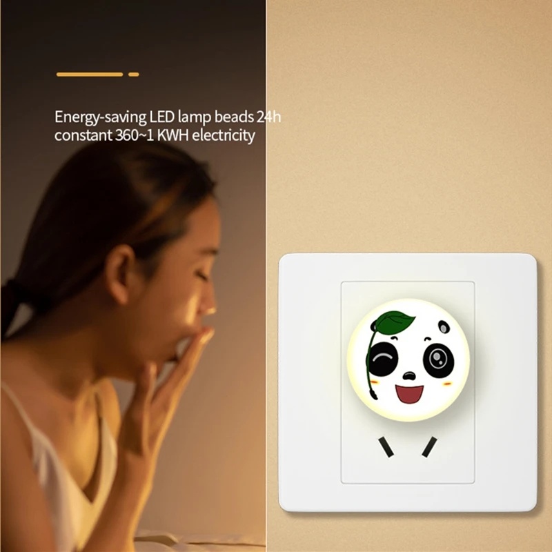 Lampu Malam Panda Lucu Portabel/Lampu Baca Bohlam Lampu Hangat Plug USB Mini Untuk Penerangan Keyboard Laptop