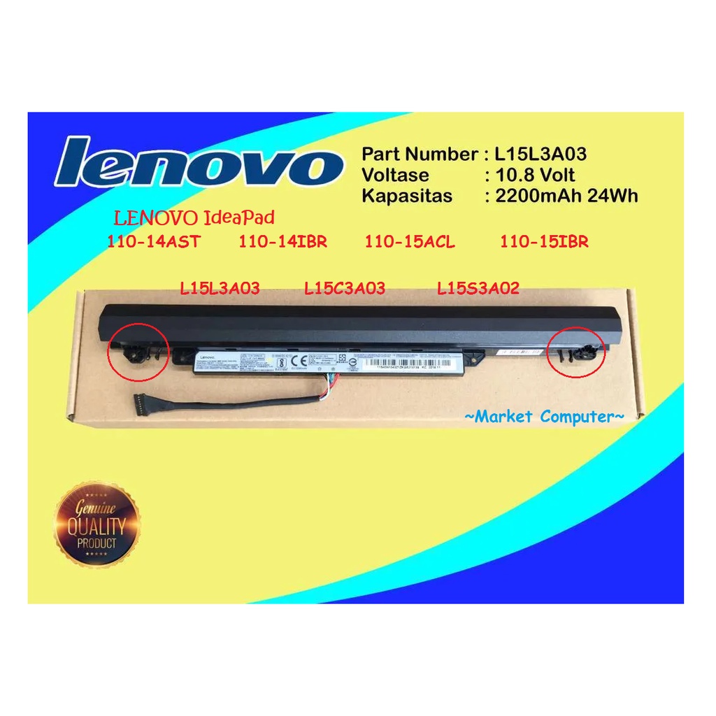 Batre Battery Baterai Laptop Notebook Lenovo 110-14AST 110-14IBR 110-14 110-15ACL 110-15IBR 110-15 L