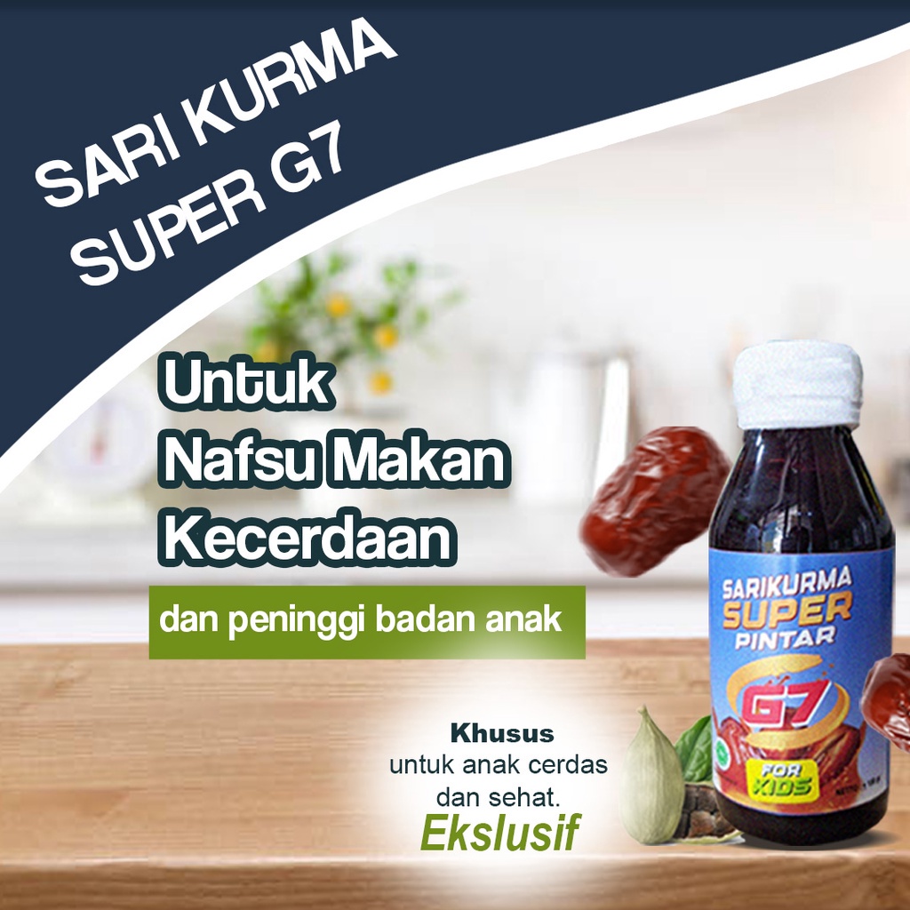 

Sari kurma Super G7 - Herbal Tradisional Untuk Nafsu Makan Dan Kecerdasan Anak Dan Peninggi Badan
