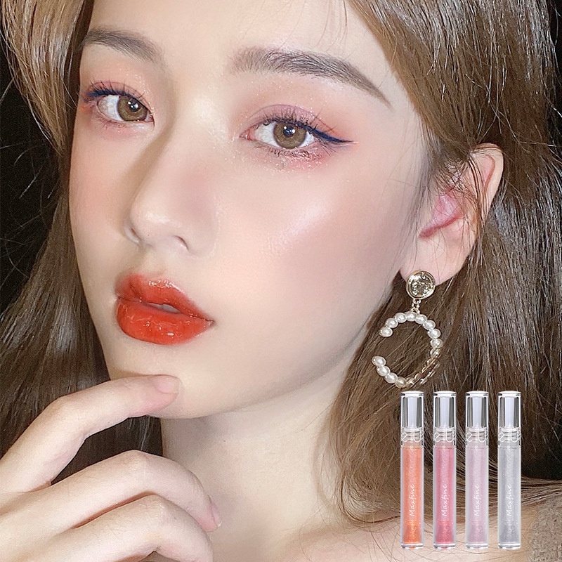 Maxfine Glasting Lip Gloss Transparan 6 Warna Glossy LipGloss Transparan Lipstick Lip Plumper Korean Lip Gloss