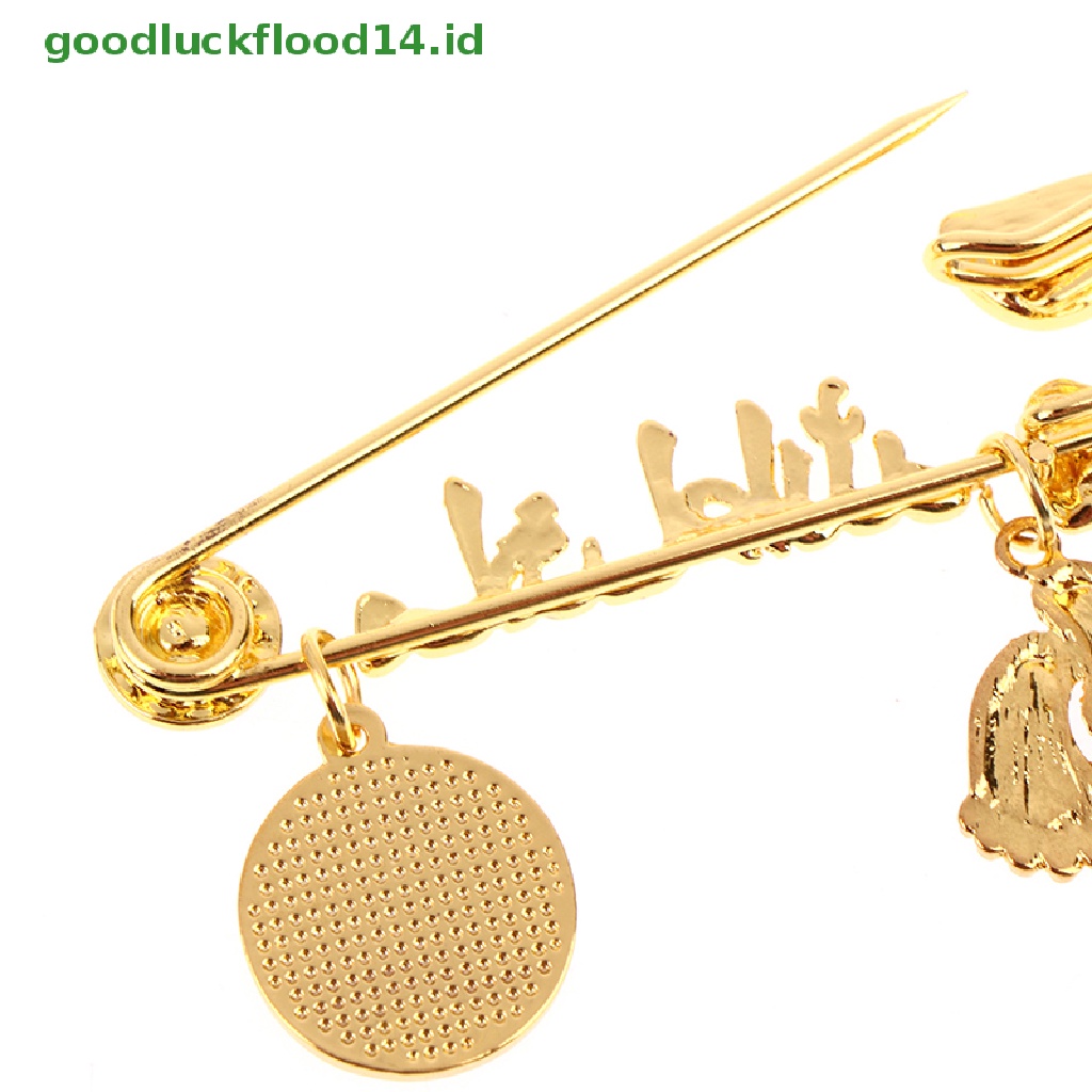 [GOOGFOUR] Islam Muslim Quran Liontin Biru Turki Evil Eye Baby Pin Bros [Atasan]