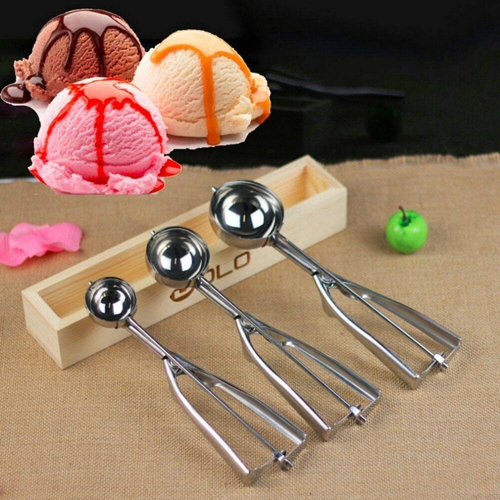 Solighter Sendok Es Krim Aksesoris Dapur Baru Ice Cream Ball Spring Handle