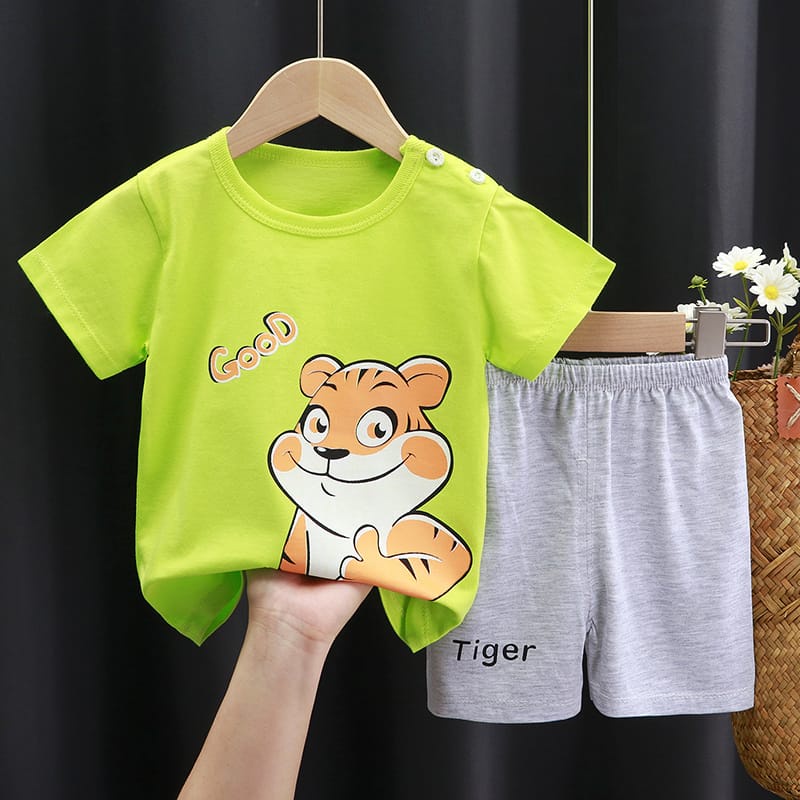 SET ANAK KARAKTER HEWAN 1-5 TAHUN BAJU ANAK HARIAN MURAH SETELAN UNISEX ANIMAL LAND PART 2 ANAK LAKI LAKI