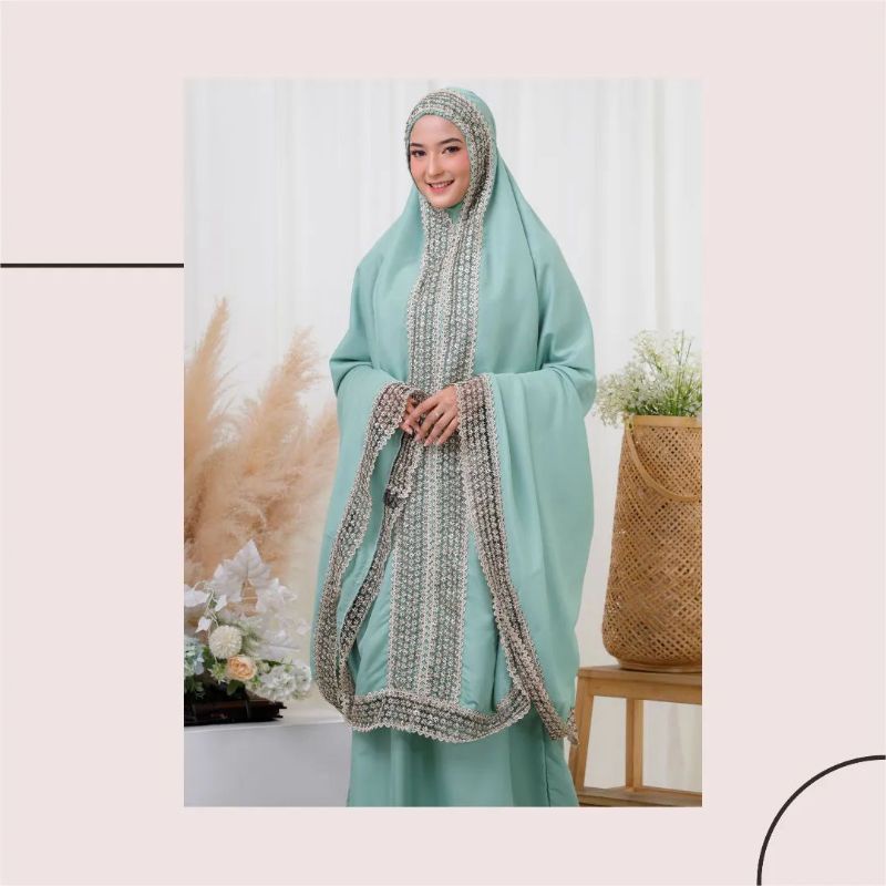 MUKENA DEWASA ZEANATA HIJAU MINT - MUKENA HESTI