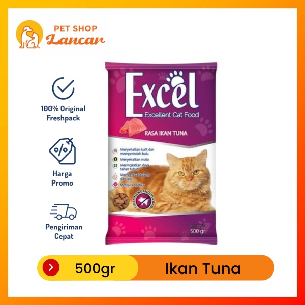 Makanan Kucing Excel Rasa Tuna 500 Gram - Ikan