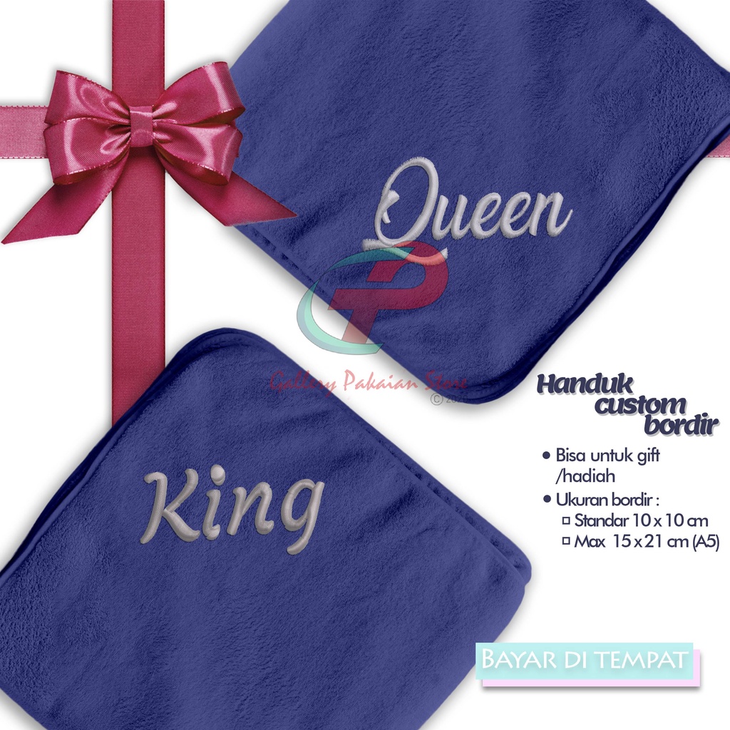 BORDIR HANDUK PAKAI NAMA DAN LOGO CUSTOM SUKA SUKA