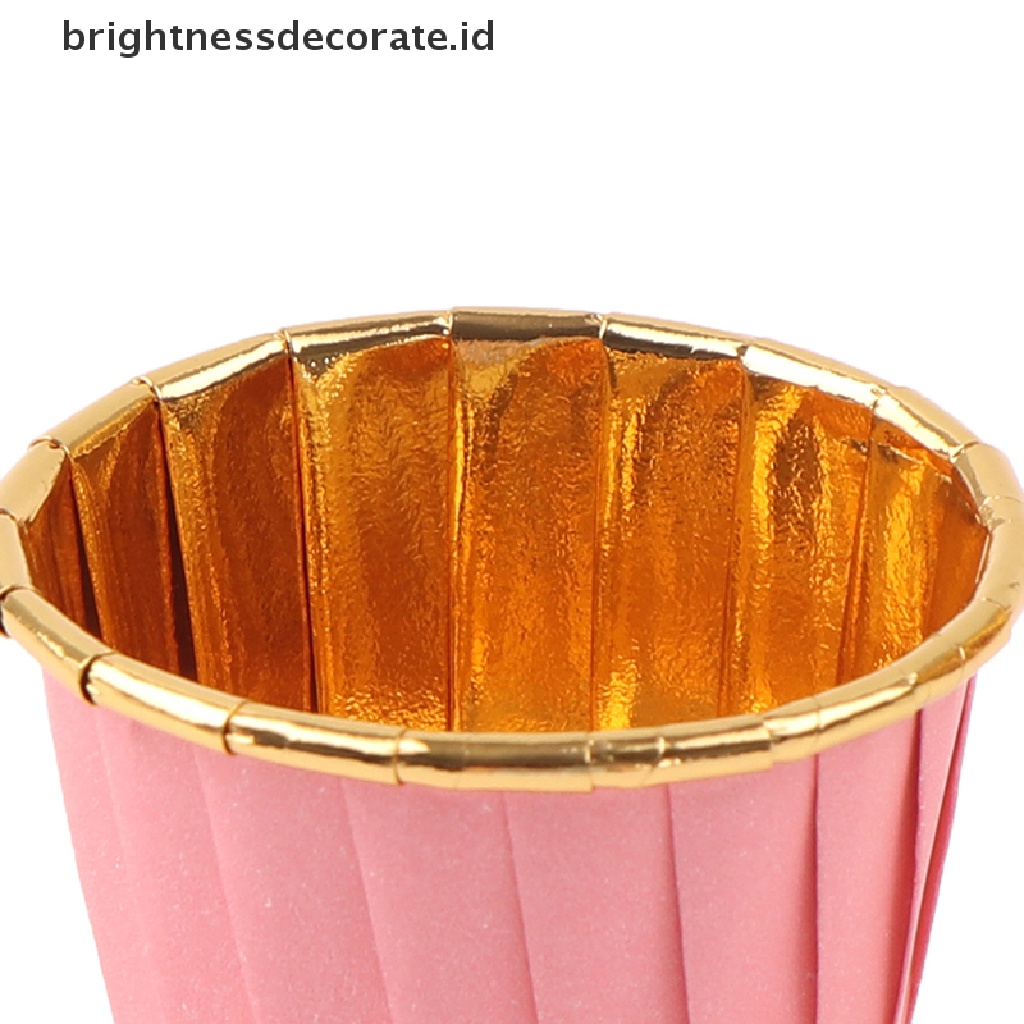 [Birth] 50pcs/pack Cupcake Liner Pembungkus Kue Baking Cup Tray Case Kue Kertas Gelas [ID]