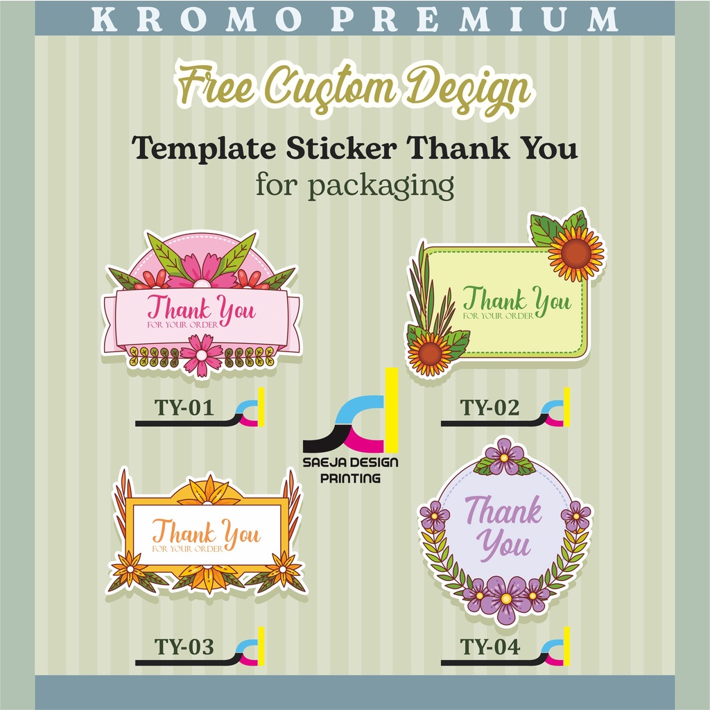 

Stiker Thank You Custom Design Bahan Kromo Premium Banyak Bonus