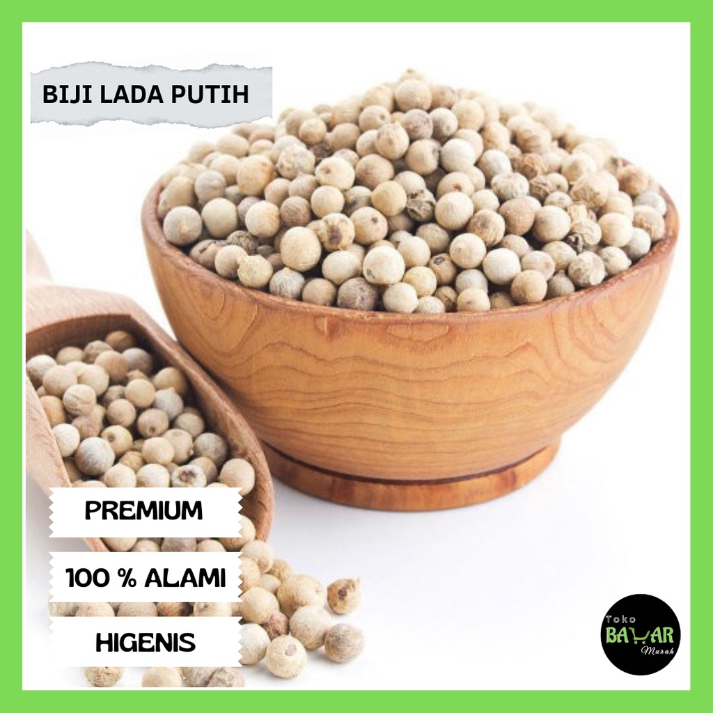 

Lada Putih Butir 100 Gram / White Pepper / Biji Lada Putih / Merica Butir / Rempah Premium Quality