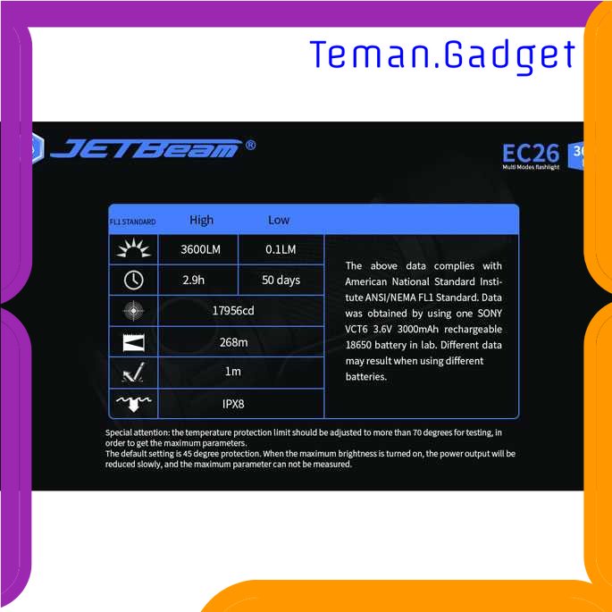 TG-SNT JETBeam Senter LED Mini 4  XP-L HI 3600 Lumens - EC26