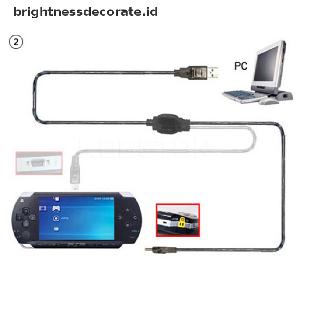 [Birth] Kabel Data USB 2-In-1 Charger Charging Cord Untuk PSP 2000 3000aksesoris Gaming [ID]