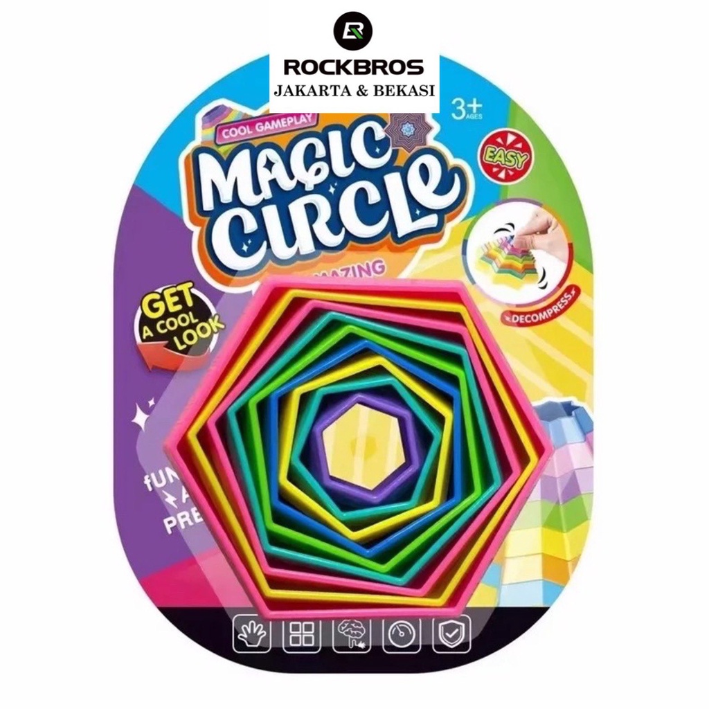 3D Magic Circle Fidget Toy Toys Star Cube Mainan Anak Sensory Motorik Montessori Montessory Squishy Poppuk Stress Relief Luminous Educational Edukasi Sensori