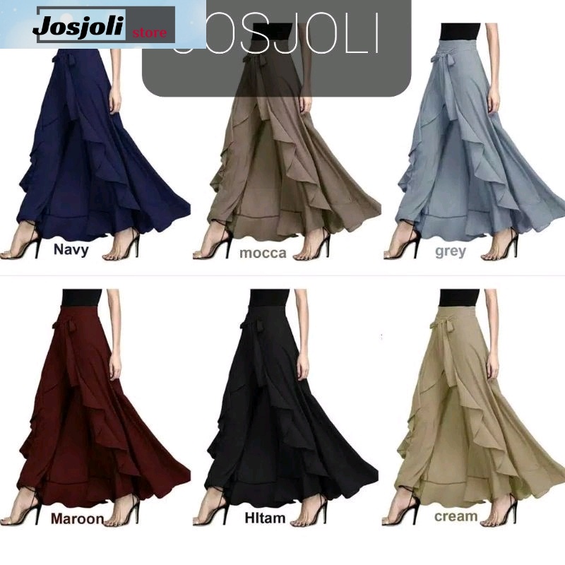 JOSJOLI_PIYAMA/Celana Xerok/Celana Panjang Rok Wanita Muslim/Pinggang 78cm