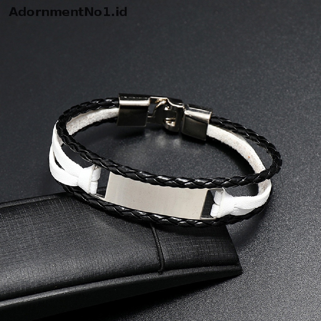 [AdornmentNo1] Gelang Kulit Asli Ladies and Men Buckle Bracelet Simple Multilayer Kepang [ID]