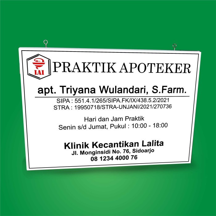 

Paja Papan Nama Apotek / Apoteker Vyn Stors