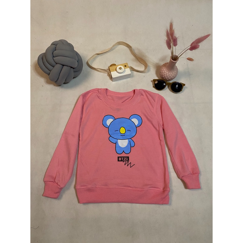 SWEATER BT21W PANDA CREW NECK ANAK // SWEATER BASIC ANAK BTS KOREA KEREN