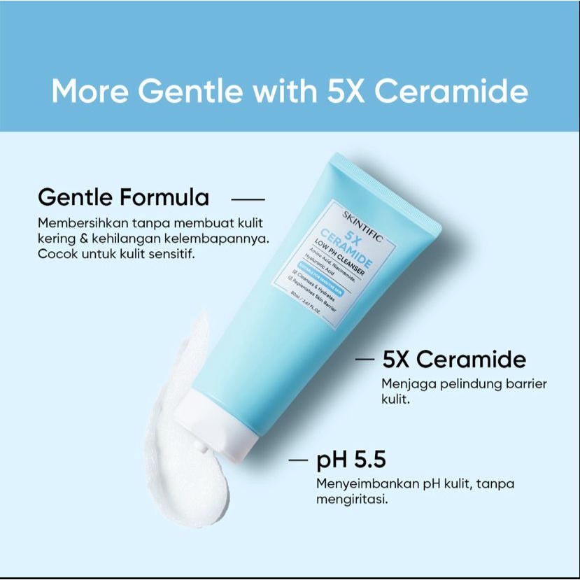 SKINTIFIC 5X CERAMIDE LOW PH CLEANSER 80ML