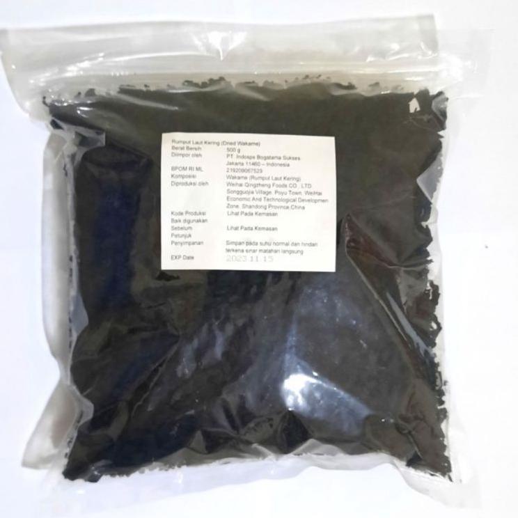 

CodeK0w0V Cut Wakame - Dried Seaweed - Rumput Laut Kering 500gram