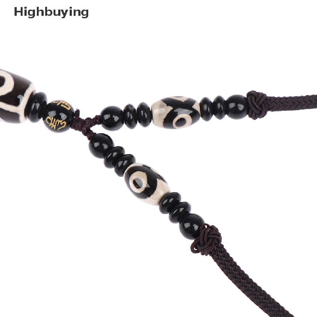 Hbid Sembilan Mata Tibet Dzi Liontin Choker Nacklace Natural Tibet Bead Hadiah Keberuntungan Glory