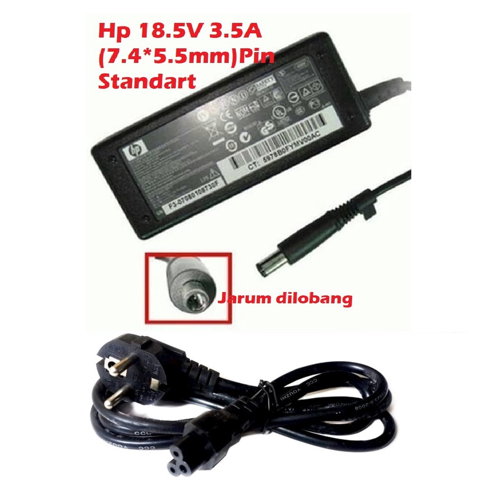 ORIGINAL ADAPTOR HP 18.5V 3.5A (7.4Mx5.0MM) PIN JARUM 820 G1 G2 840 CQ40 CQ60 ORIGINAL GARANSI 6 BULAN