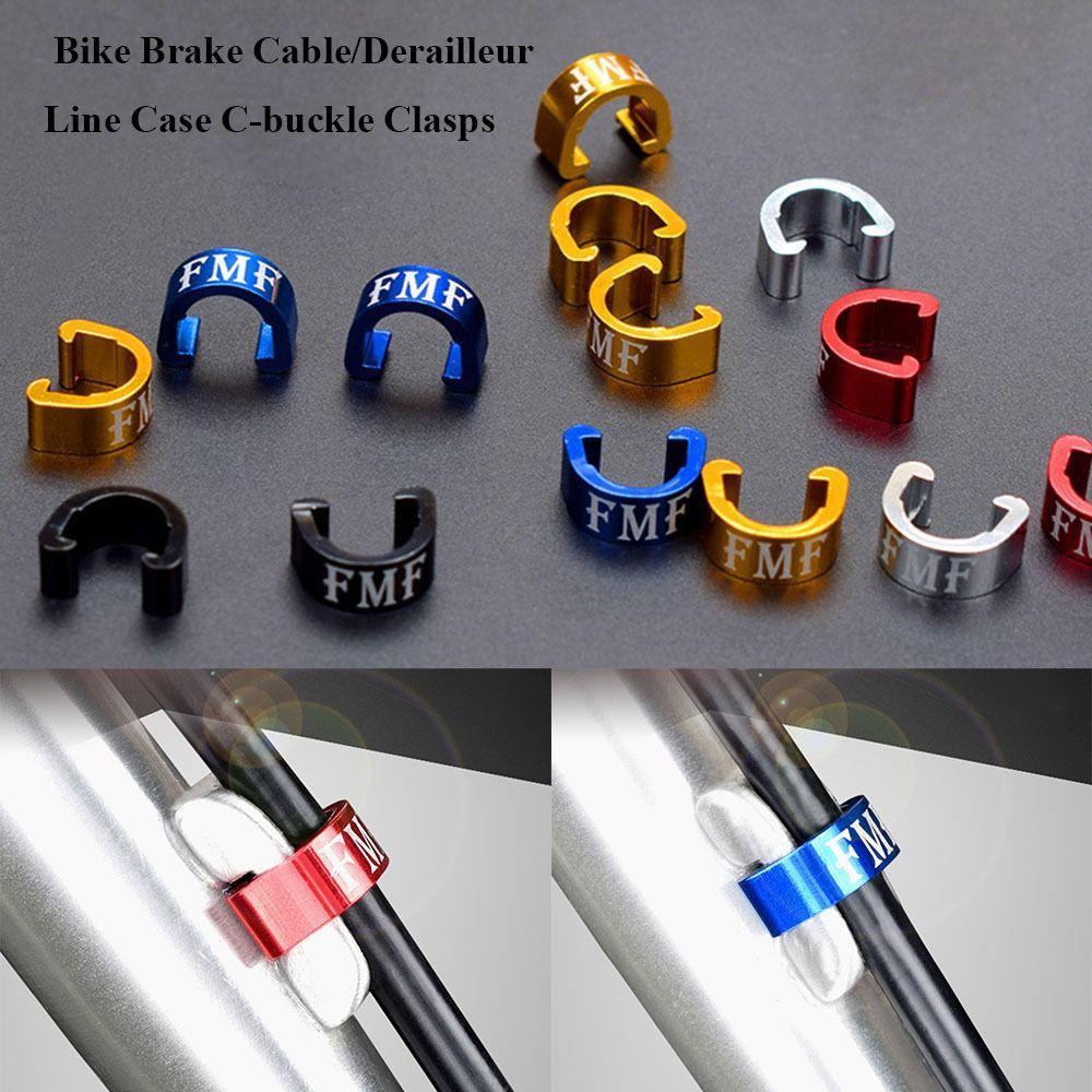 Nanas 10pcs Kabel Rem/Gesper Garis 5warna Bicyle Housing Selang Outdoor MTB Sepeda C-buckle Jepit