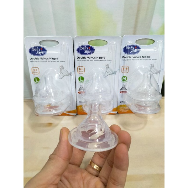 Dot Nipple Untuk Botol Slim Neck Double Katub Baby Safe Berkualitas S M L X L/DOT0M