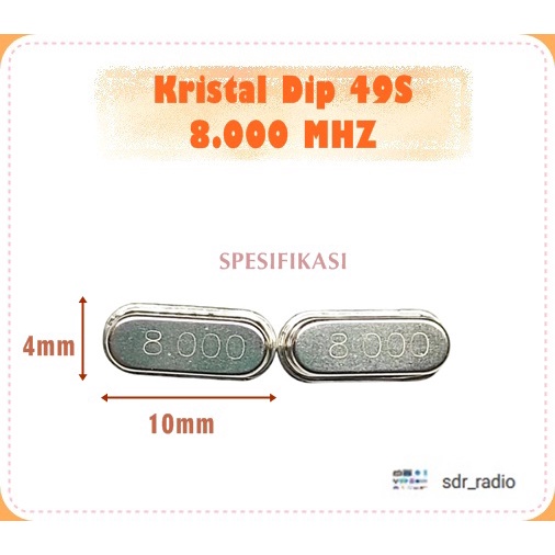Kristal Xtal Crystal Dip 49 S 8mhz 8.000 mhz 8 MHz