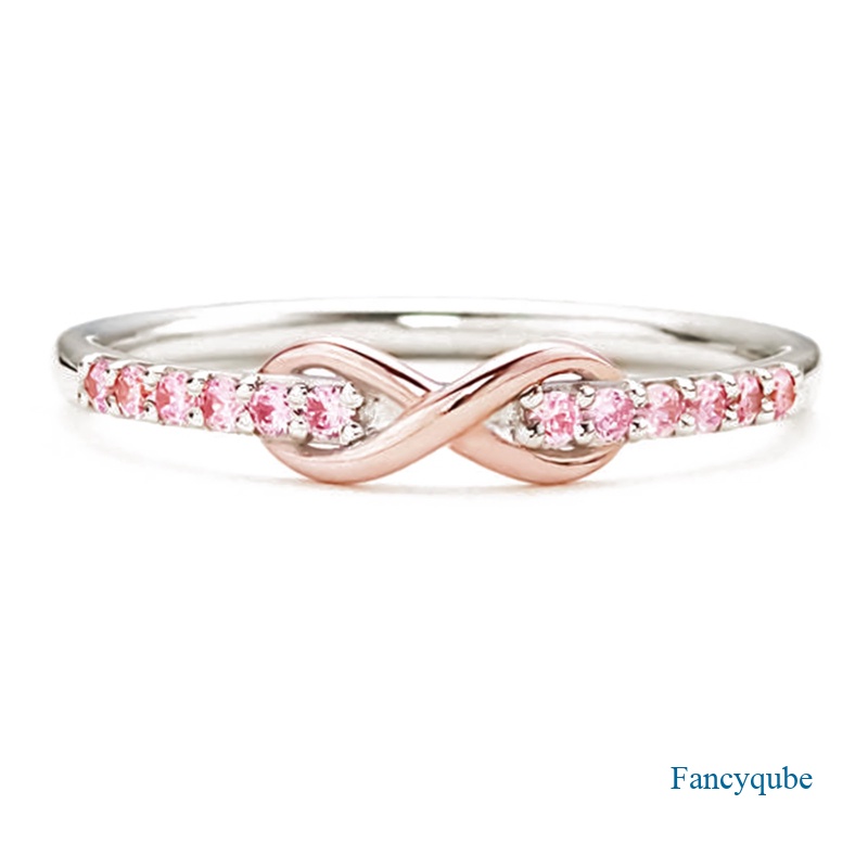 Cincin925 Sterling Silver Angka Delapan Minimalis Dapat Disesuaikan Untuk Wanita