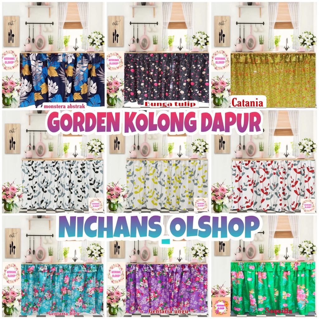 GORDEN KOLONG DAPUR MOTIF BUNGA CANTIK // HORDENG KOLONG DAPUR MURAH // GORDEN DAPUR AESTHETIC