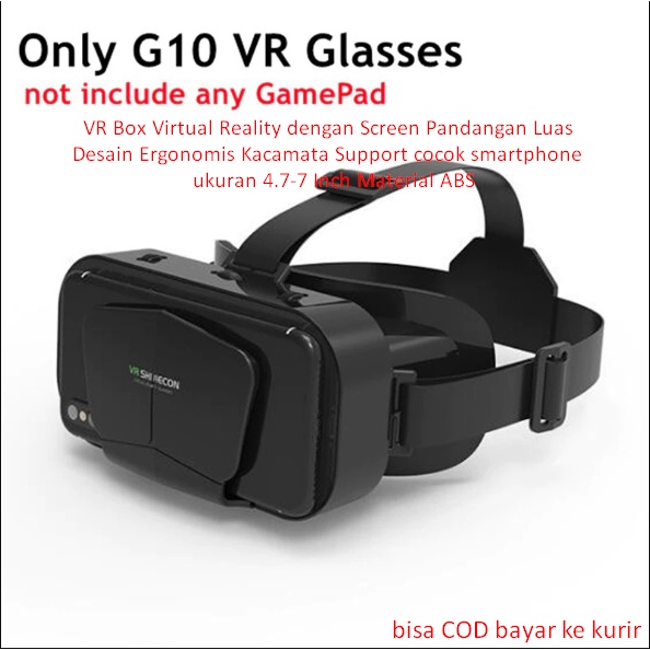 VR Box Virtual Reality dengan Screen Pandangan Luas Desain Ergonomis Kacamata Support cocok smartpho