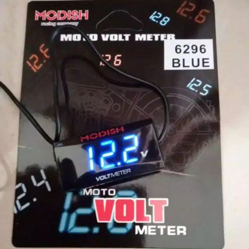 Volt Meter Digital Mini Waterproof DC 12v Modish Universal Semua Motor