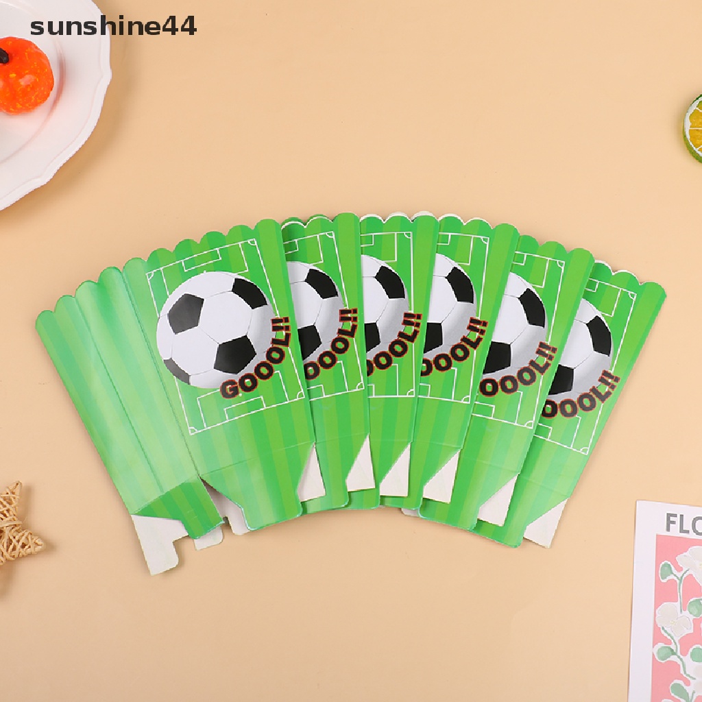 Sunshine 6Pcs/Pack Tema Sepak Bola Candy Box Popcorn Kotak Perlengkapan Pesta Ulang Tahun Anak.