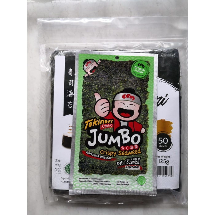 

TOKINORI 50 Sheet Yaki Sushi Nori Rumput Laut Roasted - HALAL Roasted