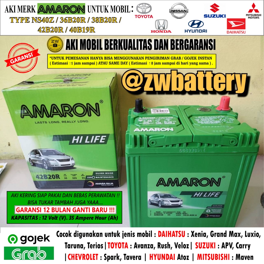 AKI MOBIL LUXIO, GRANDMAX, CARRY PICK UP NS40Z AMARON HILIFE ORIGINAL