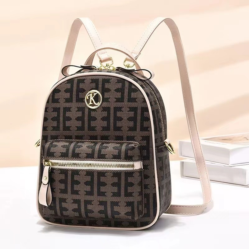 BJ43564 - BROWN/COFFEEBEIGE/GRAY - TAS RANSEL WANITA FASHION IMPORT MODIS ELEGAN TERMURAH TERLARIS TERBARU BAGSTORE JAKARTA TAS BATAM BQ3564