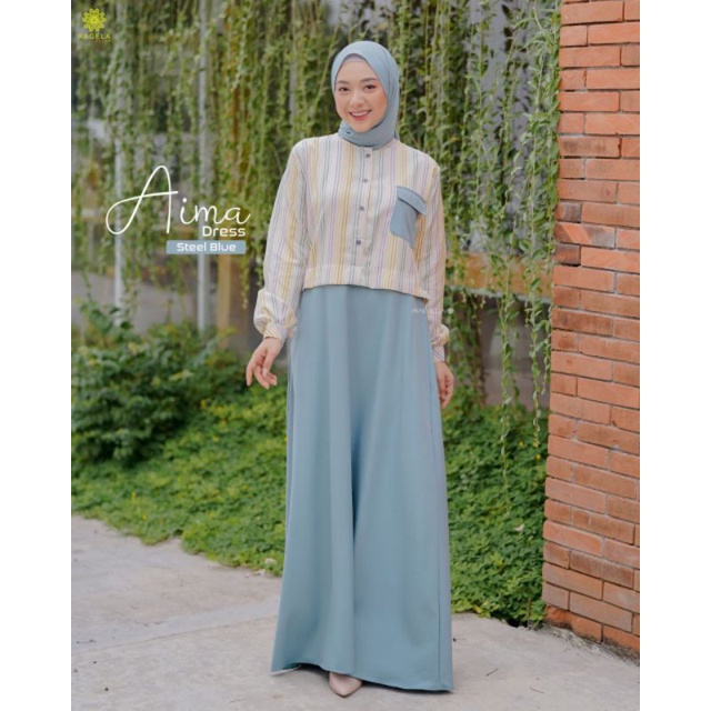 Aima Dress Ragela Gamis Dress Panjang Elegan dan Simple
