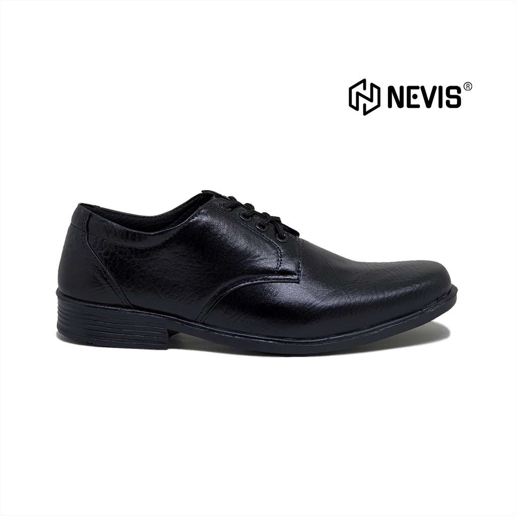 NEVIS NVS 22 - Sepatu Pantofel Pria Formal Kerja Kantor Fantofel Hitam Kulit