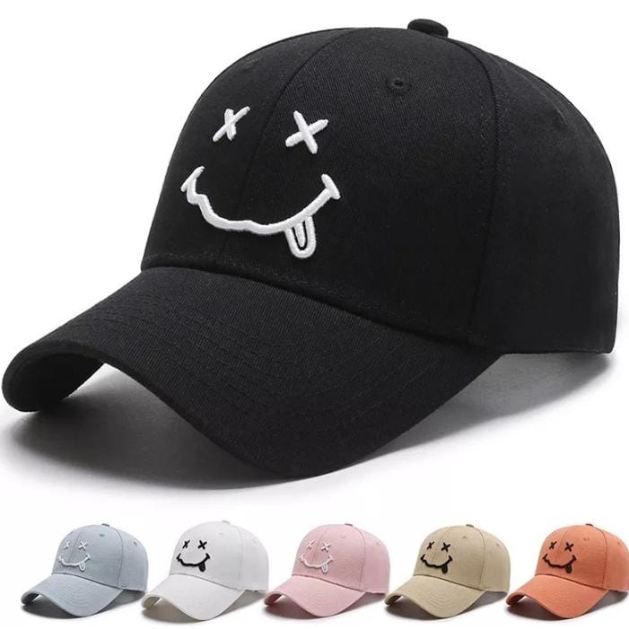 Topi smille atau topi seyum untuk dunia yang indah bassebal pria wanita dewasa premium