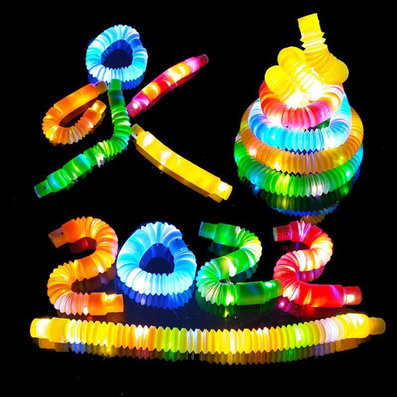 Light up pop Pipes Tubes Mainan Pop Light Mainan Viral Pop Tube Pipa LED Lampu LED