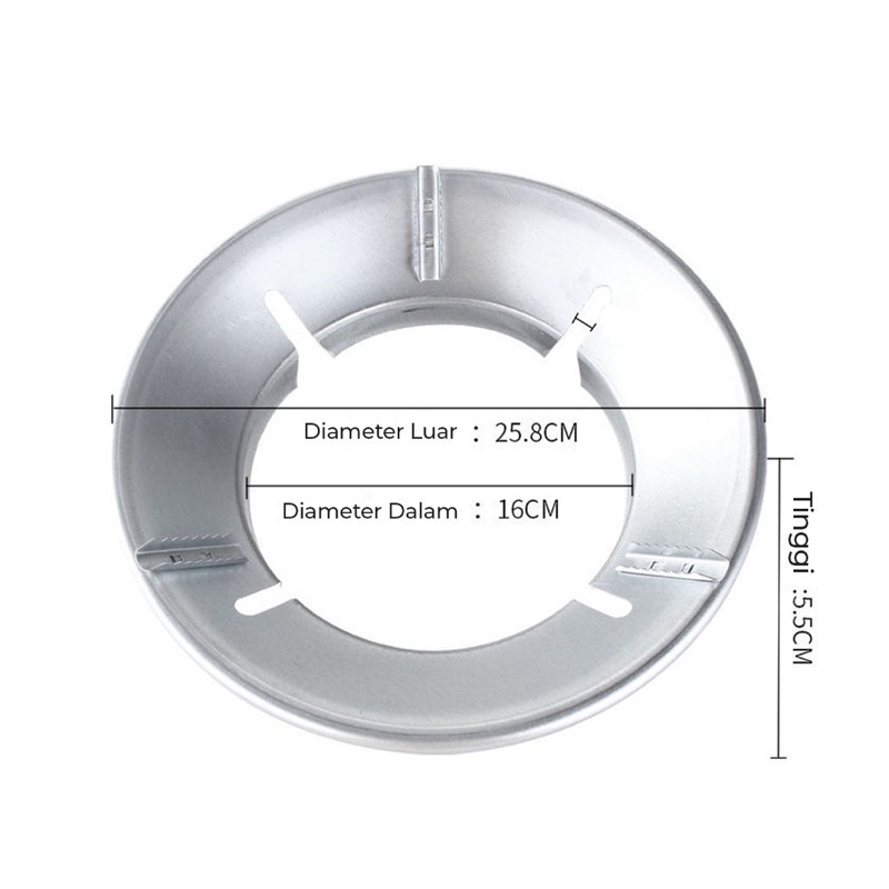 [DZS] TATAKAN COVER DUDUKAN KOMPOR GAS STAINLESS STEEL ANTI ANGIN 4 5 KAKI