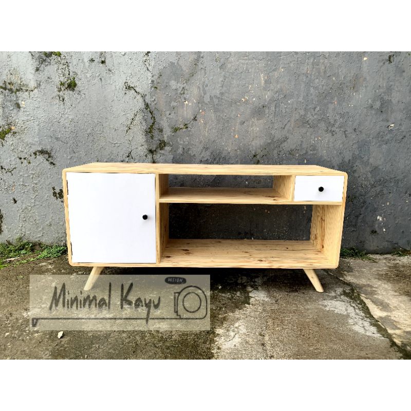 Meja tv Buffet tv minimalis modern kayu pinus jati Belanda