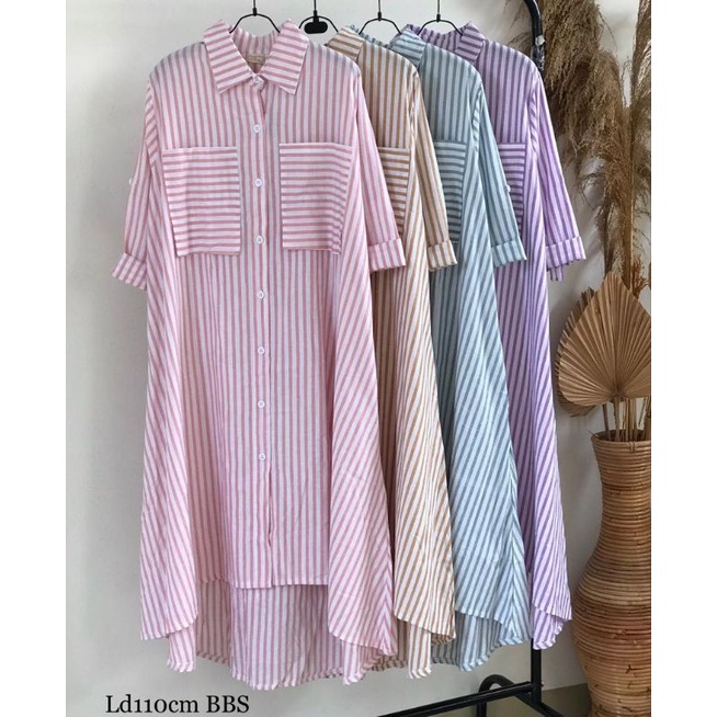Long Tunik Salur Matt Katun Import