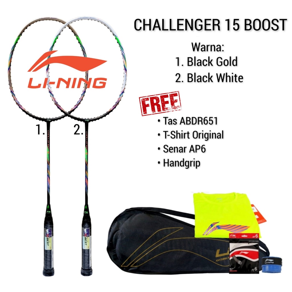 Raket Badminton Lining Challenger 15 Boost Original Bulutangkis Adha sport